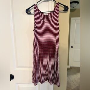Olivia Rae Sundress. Small. Maroon & White.